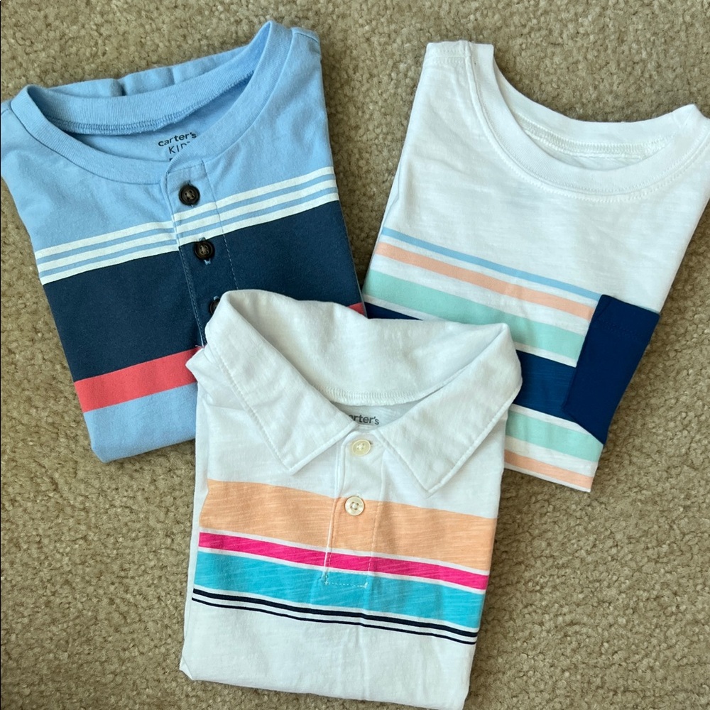 Carter's Kids Polo Shirts - Blue, White, Multicolor